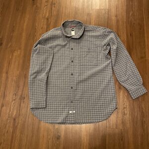 The North Face Mens Xl Long Sleeve Button Down Blue Gray We’ve Texture